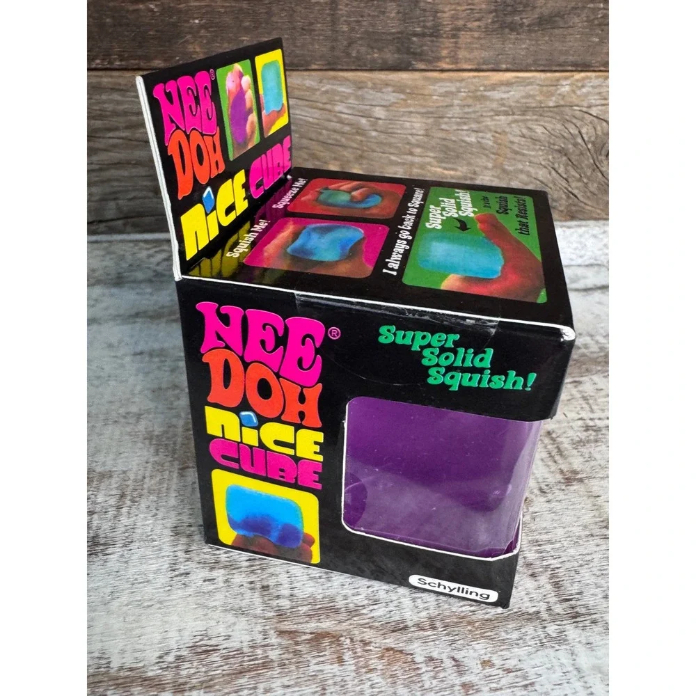 Schylling NeeDoh Nice Cube VIRAL Purple Squishy Stress Toy Brand New In Box NIB